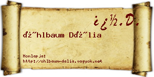 Öhlbaum Dália névjegykártya